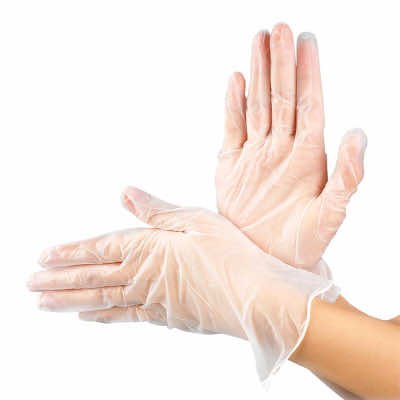 Перчатки-L-виниловые-неопудренные-нестерильные-прозрачные