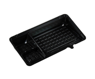 Контейнер для суши витрина прямоуг 200 гр 192х111х31 3-х секц черный без крышки С-9С3 Комус