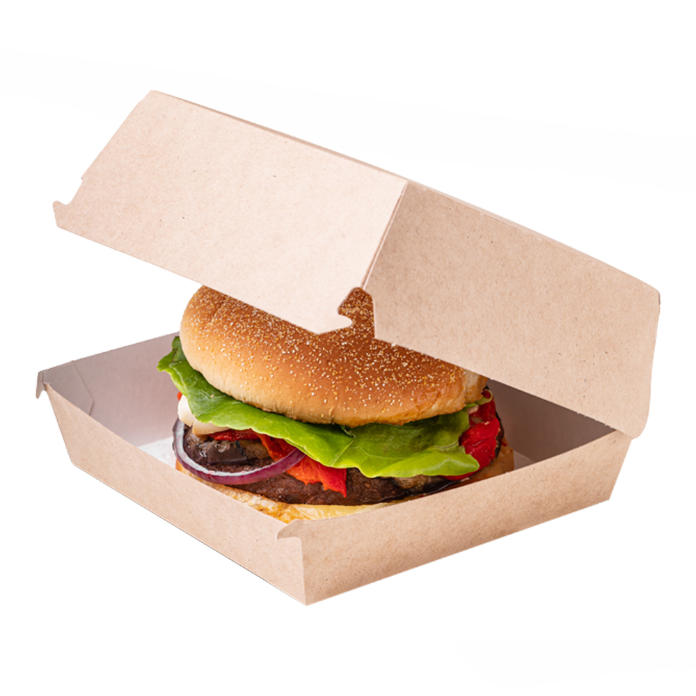 Коробка для гамбургера 132х142х70 крафт белый BURGER L OSQ