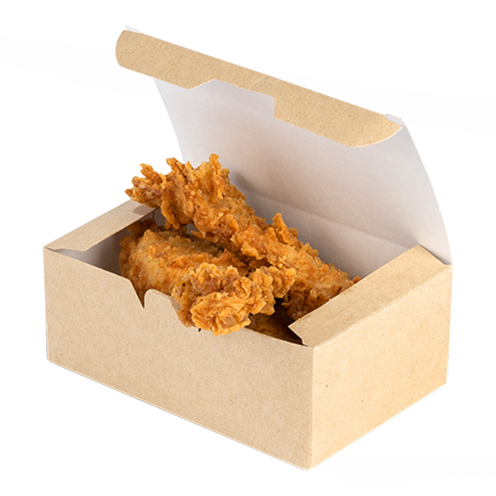 Коробка для наггетсов 150х91х70 крафт белый Fast Food Box L OSQ