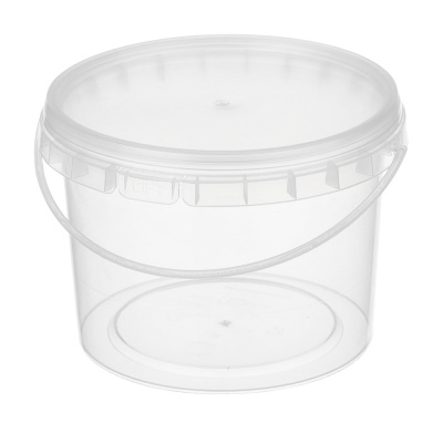 Ведро 3 л (192146) прозрачное с прозрачной крышкой (пласт. ручка) Л